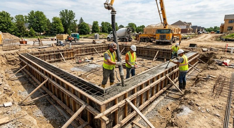 Poured Foundation Installation in Greenville, SC
